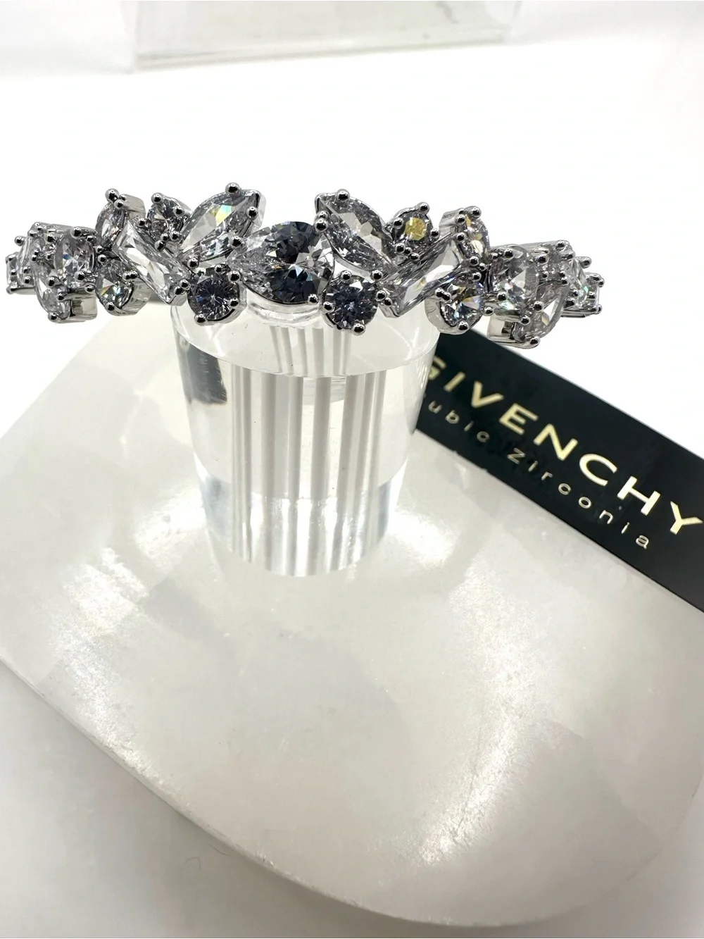 Givenchy Silver Crystal Floral Bandle